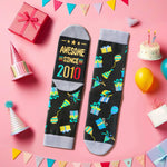 HAPPYPOP 14 Year Old Birthday Gifts Ideas for Boys - Socks for Kids Age 14, 2010 Birthday Gifts for Teenager Girls, Happy Birthday Gift Box with Greeting Card