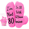 HAPPYPOP 80th Birthday Gifts for Women - Gift Ideas for 80 Birthday 80 Year Old Socks, Best Gifts for 80 Year Old Elderly Woman