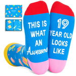 Gifts for 19 Year Old Female Male, 19th Birthday Gifts for 19 Year Old Boy Girl, Birthday Sock Gifts for Teens 19