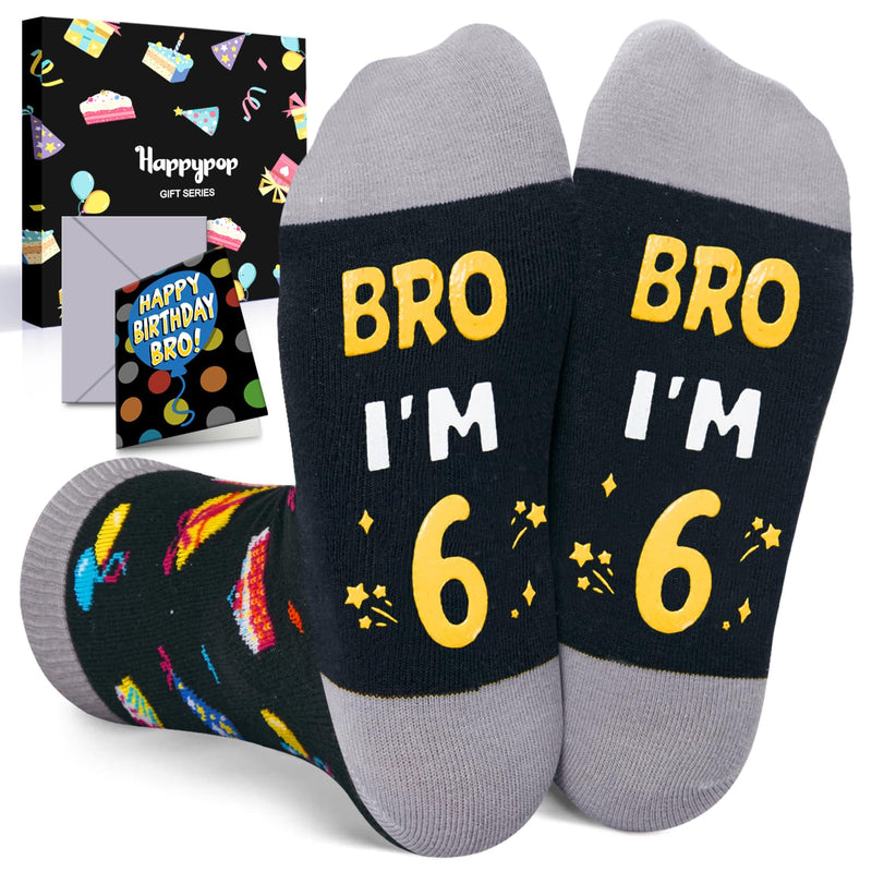 6th Birthday Gifts Ideas for Boys - Socks for Kids Age 6, Gifts for Six Year Olds, Presents for 6 Year Old Boys, Happy Birthday Gift Box with Greeting Card