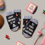 52nd Birthday Gift Ideas for Men Women - Socks for 52 Year Old Middle Aged Man Woman, Best Gifts for 52 Year Old Him Her Male Female