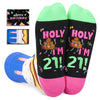 21st Birthday Gifts for Her Him, Gifts for 21 Year Old Women Men, Best Cool 21st Birthday Gifts Socks for Male Female