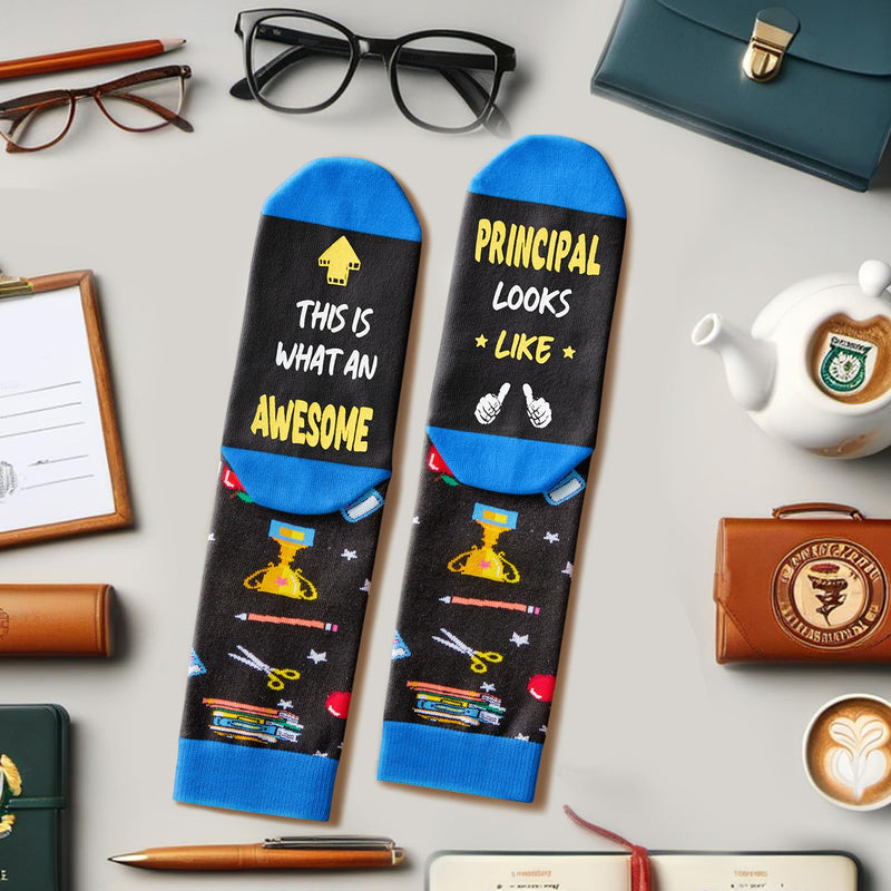 Principal Appreciation Gifts for Men Women - Funny Socks for Principal, School Principals Day Gift