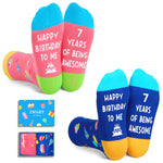 7th Birthday Gifts Ideas Socks - Gifts for Seven Year Old Girls Boys, Gifts for Girls Boys Age 7, Presents for 7 Year Olds 2 Pack