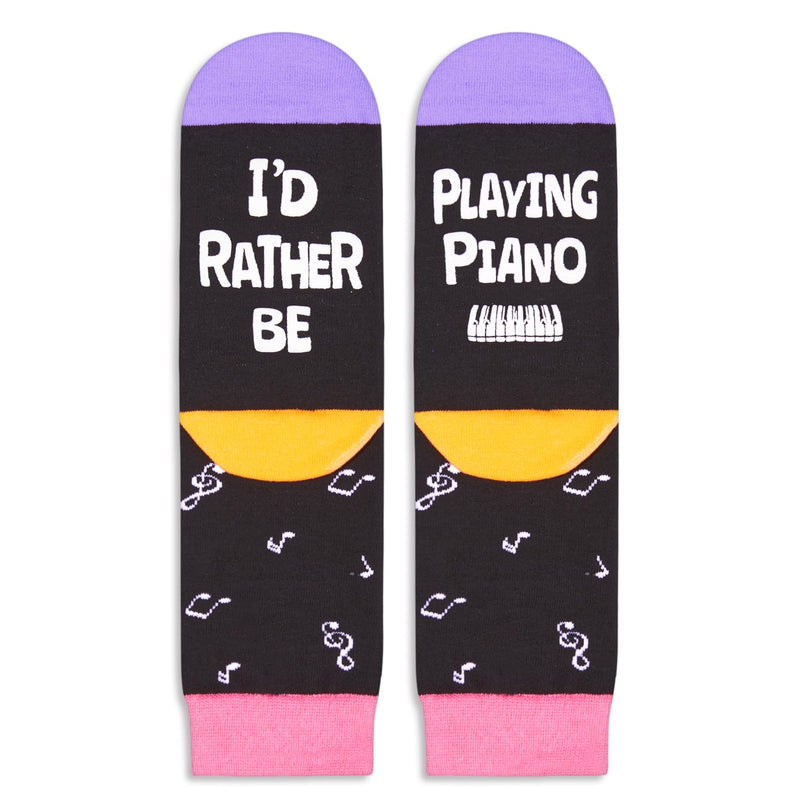 HAPPYPOP Music Gifts for Kids - Funny Piano Gifts for Adult, Cool Music Socks 7-9 Years