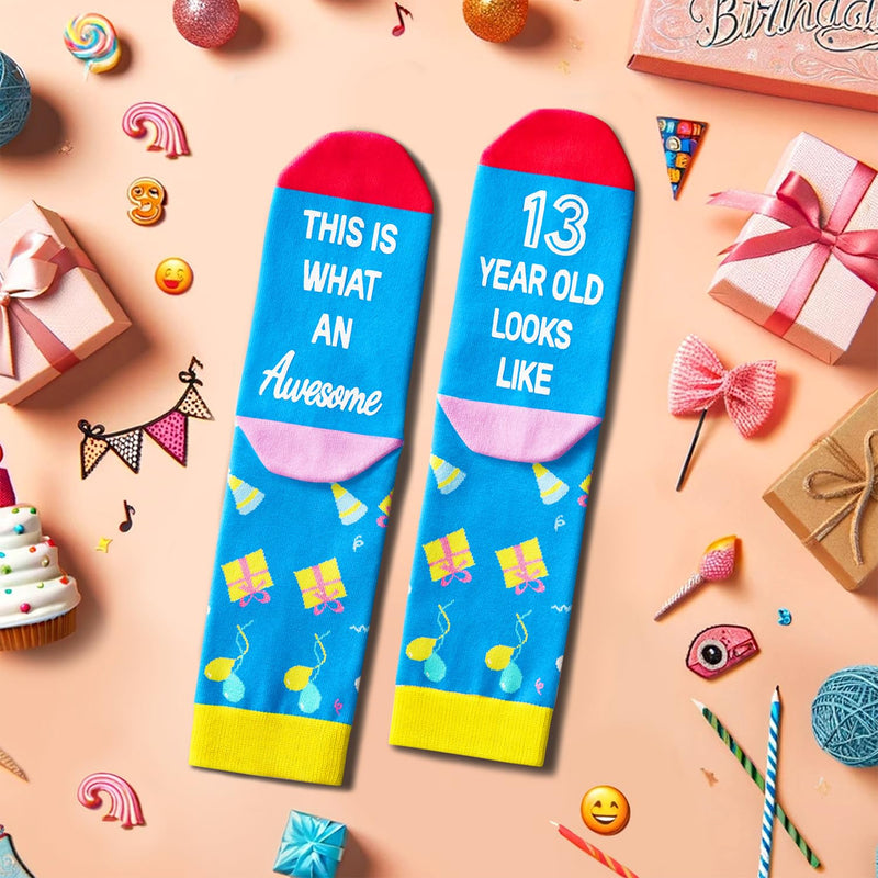 13th Birthday Gifts for Boys Girls, 13 Year Old Boy Girl Birthday Gift Ideas, Happy 13th Birthday Gifts Birthday Socks for Teen Boys Girls