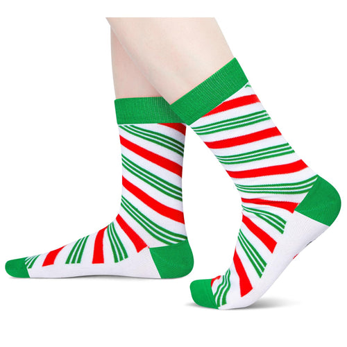 Candy Cane Socks Women Men - Christmas Candy Gifts Candy Cane Stocking Stuffers