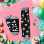 24th Birthday Gifts Socks Ideas - Gifts for 24 Year Old Woman Man Best Gifts for 24 Year Old Male Female, Gifts Greeting Card