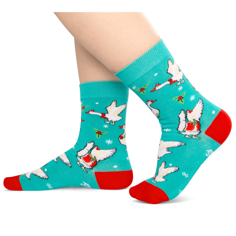 Christmas Gifts Stocking Socks - Secret Santa Socks Xmas Stocking Stuffers For Goose Lovers Christmas Geese Gifts 4-6 Years