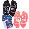 80th Years Old Birthday Gifts - Gifts for Men in Their 80s, Gift Ideas for 80 Year Old Man Woman, 80th Birthday Socks 2 Pack With Greeting Card