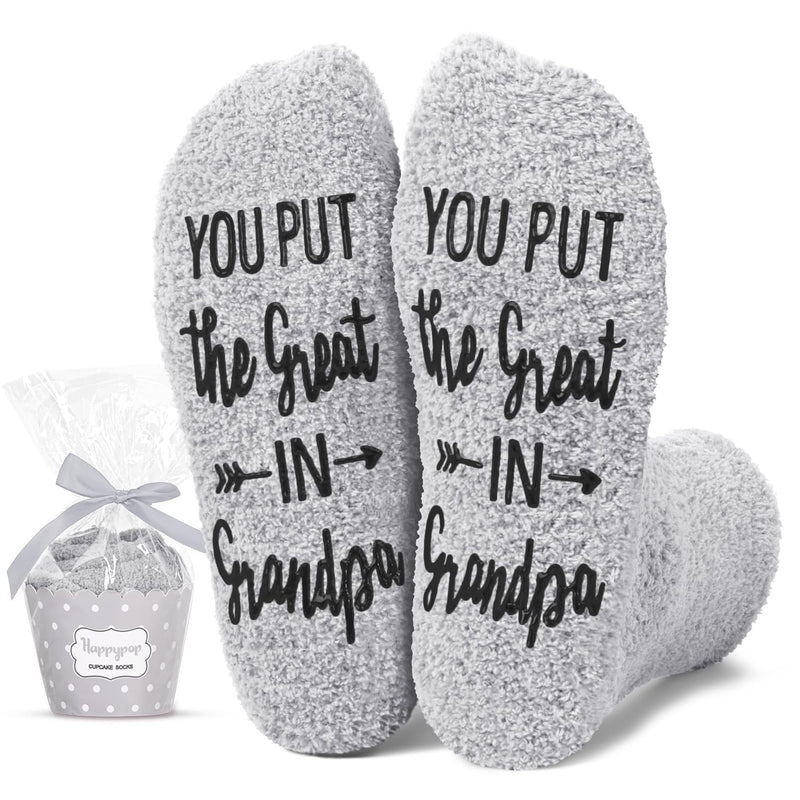 HAPPYPOP Grandfather Gifts From Grandchildren - Grandpa Socks, Grandpa Gifts Granddaddy Gifts Grandpa Birthday Gifts, Gramps Gifts