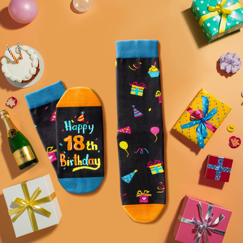 18th Birthday Gifts Ideas Socks - Gifts for 18 Year old Boy Girl, Birthday Present for Teens Age18