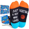 7th-12th Birthday Gift Ideas for Boys - Kids Novelty Socks, Soccer Basketball Hockey Baseball Gifts for Boys