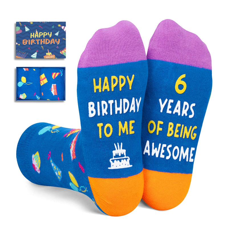 6th Birthday Gift Ideas Socks - Presents for 6 Year Olds, Gifts for Boys Girls Age 6, Socks for 6 Year Old Kids