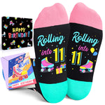 HAPPYPOP 11 Year Old Birthday Gifts Socks Ideas - Eleven Year Old Gifts in Birthday Gift Box, Presents for 11 Year Old with Greeting Card, Gifts for Tween Girls Age 11