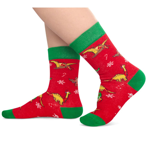 Christmas Gifts Stocking Socks for 10-12 Years Boys Girls - Dinosaur Socks Xmas Stocking Stuffers for Toddler Pre-teen