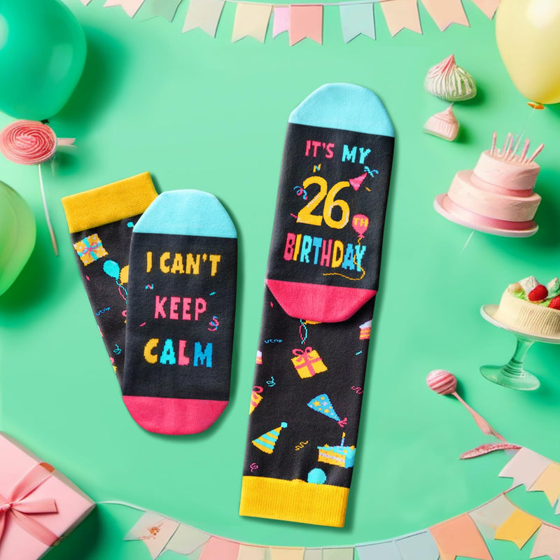 26th Birthday Gifts Socks for 26 Year Old Female Male, Gifts for 26 Year Old Women Men, 26 Year Old Girl Boy Gifts Ideas