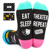 Theatre Gifts for Theater Lovers Women Men, Broadway Musical Gifts for Actors, Theater Socks Black