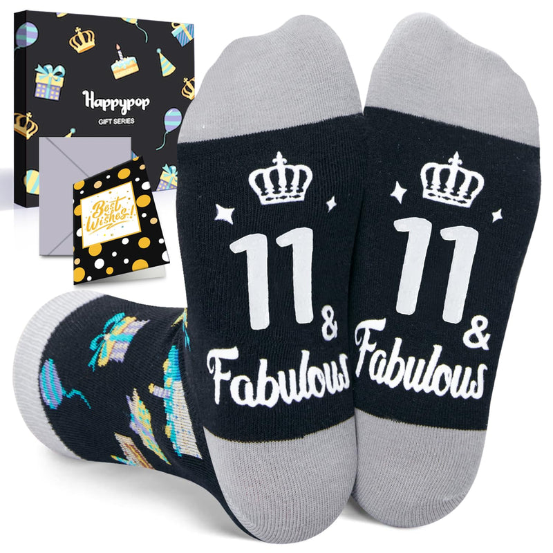 11th Birthday Gifts for Boys - Socks for Kids Age 11, Presents for 11 Year Olds, Gift Ideas for 11 Year Old Tween Girls, Birthday Gift Box with Greeting Card