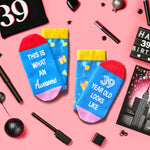 39th Birthday Gifts Ideas Socks - Gifts for Guys in Their 39s, 39 Year Old Gifts for Man Woman, 39th Birthday Socks for Men Women