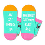 Funny Cat Mom Gifts for Women Cat Lover Gifts, Fun Cat Socks for Women Girls Cat Mom Socks