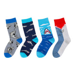 HAPPYPOP Silly Shark Socks for Kids - Crazy Boys Birthday Shark Gifts, Greeting Card Socks Kids 7-9 Years