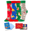 Christmas Gifts Stocking Socks for Mom Dad - Secret Santa Socks Xmas Stocking Stuffers for Teen Boys Girls, Christmas Stocking 4 Pack