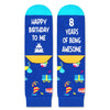 8th Birthday Gift Ideas Socks - Presents for 8 Year Old Girls Boys, Eight Year Old Gifts, Socks for Kids Age 8