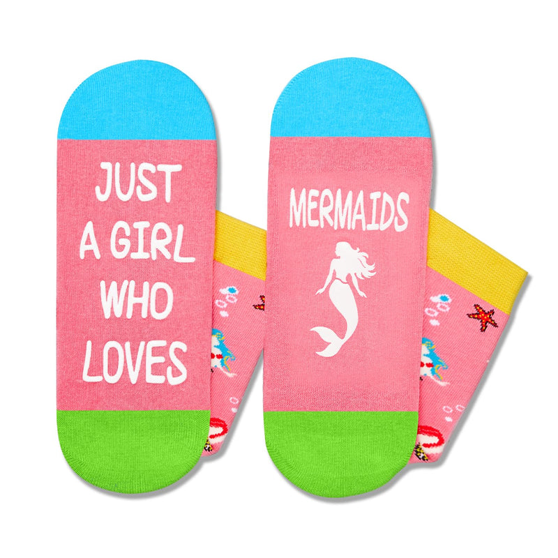 HAPPYPOP Mermaid Gifts for Girls Women - Crazy Mermaid Socks Ocean Gifts, Marine Animal Socks for Teens