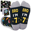 7th Birthday Gifts Ideas for Boys - Socks for Kids Age 7, Gifts for Seven Year Olds, Presents for 7 Year Old Boys, Happy Birthday Gift Box with Greeting Card