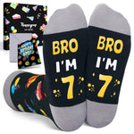 7th Birthday Gifts Ideas for Boys - Socks for Kids Age 7, Gifts for Seven Year Olds, Presents for 7 Year Old Boys, Happy Birthday Gift Box with Greeting Card