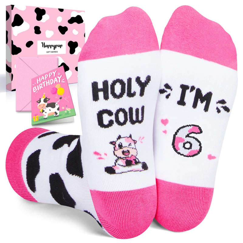 6th Birthday Gifts Ideas for Girls - Socks for Girls Boys Age 6, Six Year Old Gifts for Kids, Presents for 6 Year Olds, Birthday Gift Box with Greeting Card