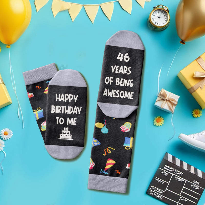 46th Birthday Gift Ideas for Men Women - Socks for 46 Year Old Middle Aged Man Woman, Best Gifts for 46 Year Old Him Her Male Female