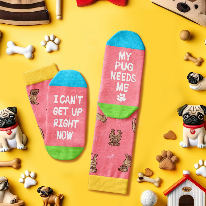 Funny Pug Gifts for Pug Lovers - Novelty Pug Socks Crazy Silly Cute Fun Socks