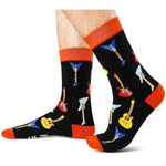 Guitar Gifts for Men Women; Funny Socks Guitar Lovers Gifts 2 Pairs, Music Gifts for Guitar Players Teachers, Heavy Metal Gifts