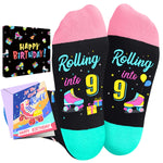 HAPPYPOP 9 Year Old Birthday Gifts Socks Ideas - Nine Year Old Gifts in Birthday Gift Box, Presents for 9 Year Old with Greeting Card, Gifts for Child Girls Age 9