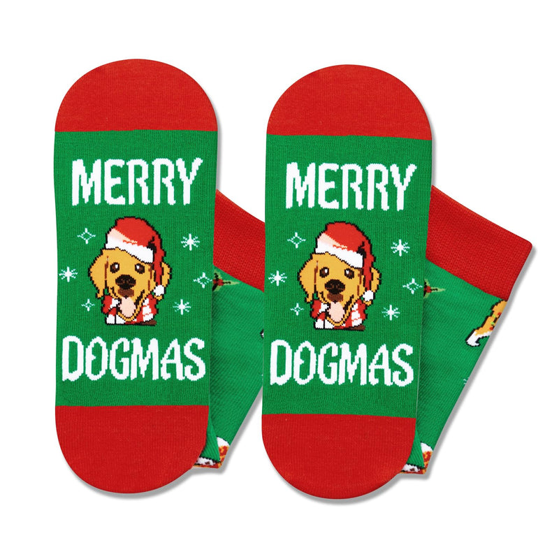 Christmas Gifts Stocking Socks For Men Women - Christmas Dog Lover Socks Doggie Socks In Green