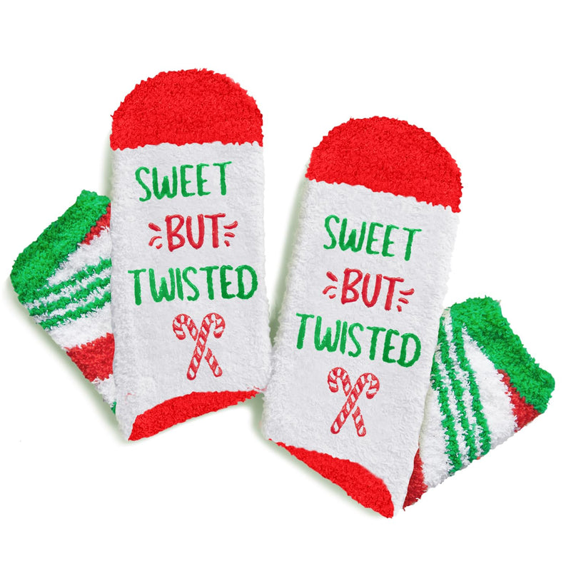 HAPPYPOP Christmas Gifts Kids Boys Girls - Candy Cane Stockings Stuffers, Xmas Candy Cane Socks 4-6 Years Old