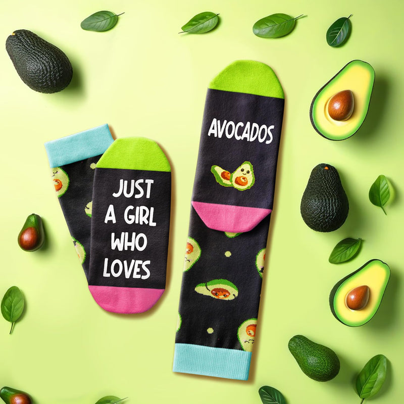 Funny Avocado Gifts for Women Girls - Novelty Socks for Avocado Lovers, Funny Avocado Socks, Fruit Socks for Teen Girls