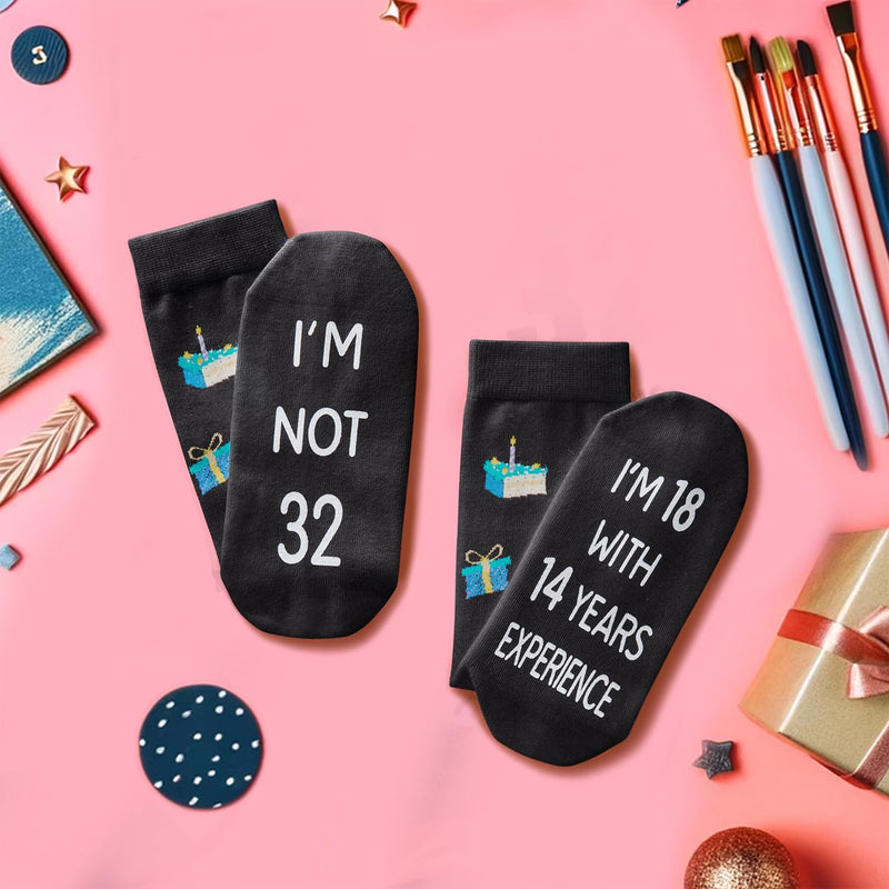 32nd Years Old Birthday Gifts for Men - Socks for 32 Year Olds, 32nd Birthday Socks, Gift Ideas for 32 Year Old Man Woman