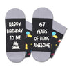 67th Birthday Gift Ideas for Men Women - Socks for 67 Year Old Middle Aged Man Woman, Best Gifts for 67 Year Old Him Her Male Female