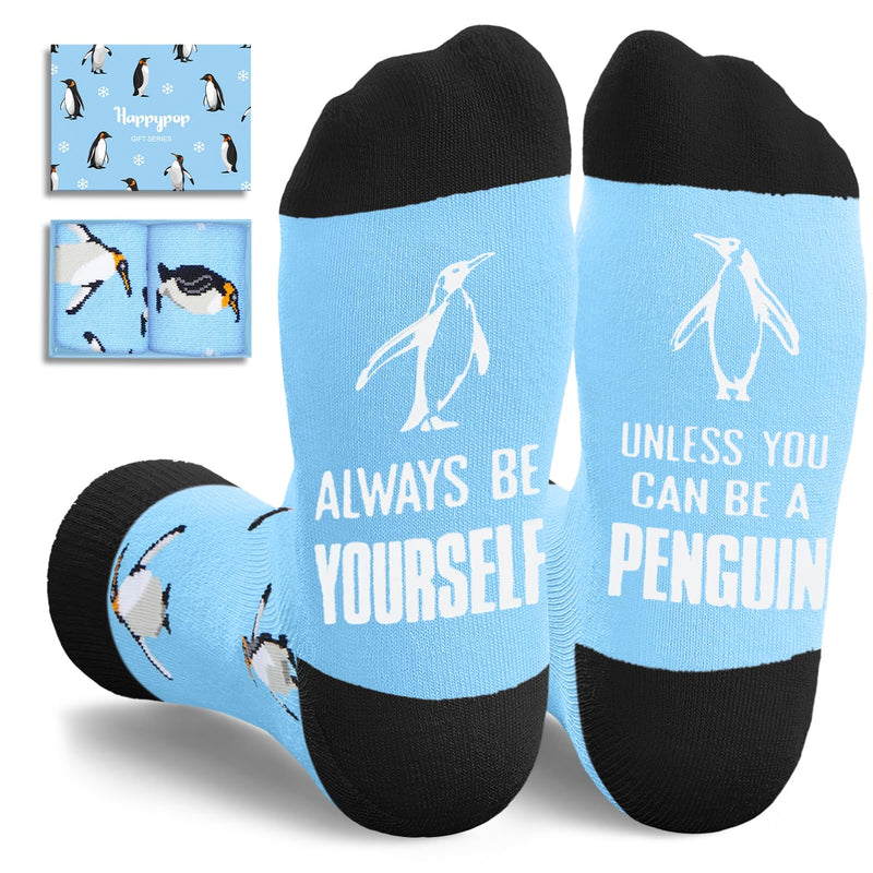 HAPPYPOP Penguin Gifts for Men Women - Funny Crazy Ocean Socks for Teens, Penguin Socks Animal Socks