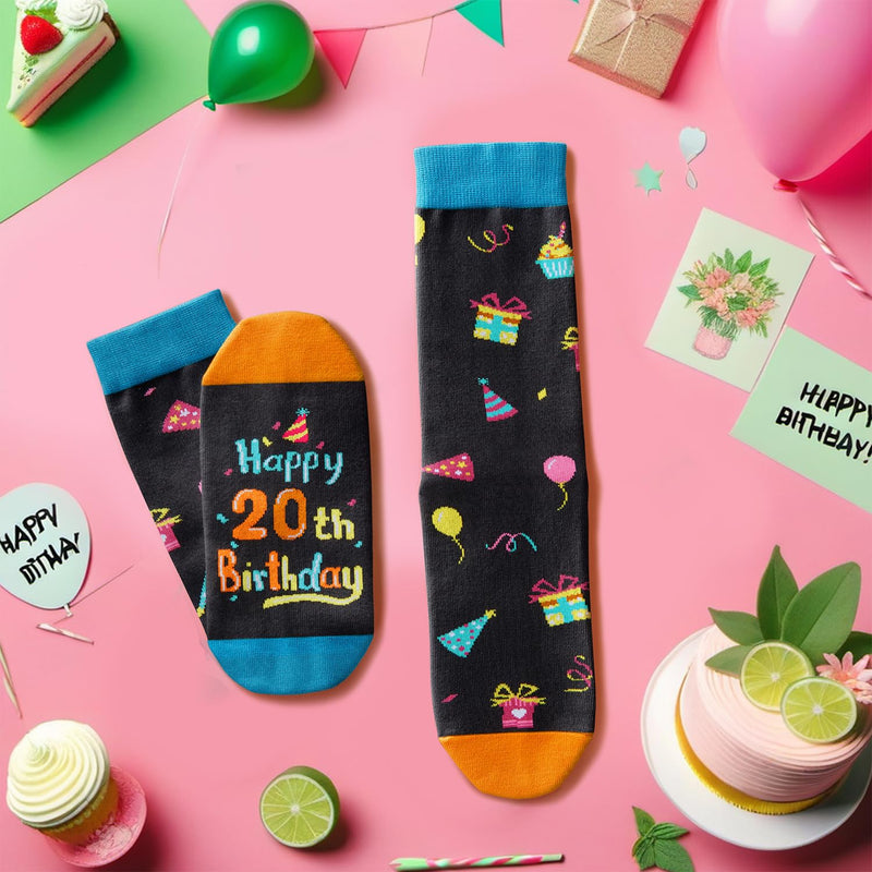 20th Birthday Gifts Socks Ideas - Socks for 20 Year Olds Women Men, Best Gifts for 20 Year Olds, 20th Birthday Socks