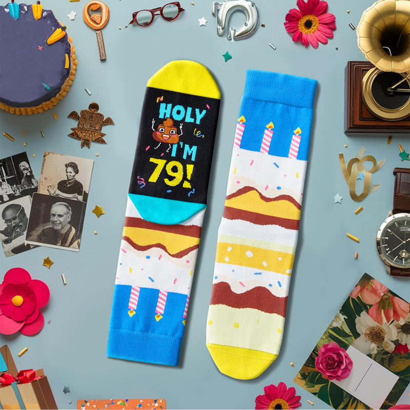 79th Birthday Gifts Ideas Socks - Best Gifts for 79 Year Old Women, 79th Birthday Gifts for Him Old Man, 79th Birthday Socks