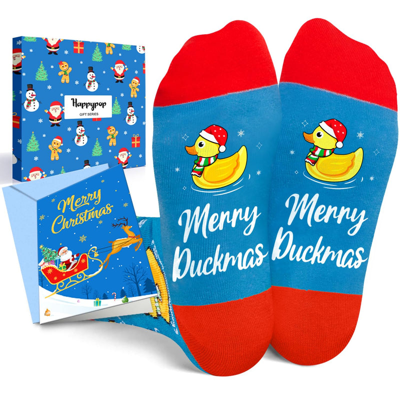 Christmas Gifts Stocking Socks For Kids - Secret Santa Socks Xmas Stocking Stuffers For Duck Lovers Christmas Rubber Duck Gifts 4-6 Years