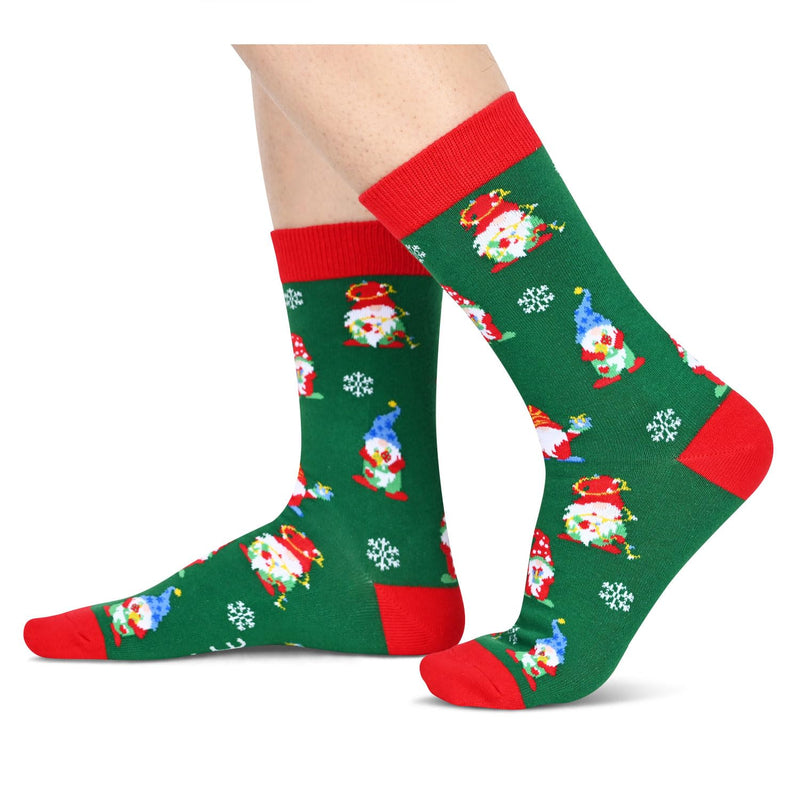 Christmas Gifts Stocking Socks for Women Men - Gnome Redeer Gifts for Mom Dad, Xmas Stocking Stuffers