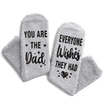 HAPPYPOP Fuzzy Gifts For Father - Funny Dad Father Socks, Funny Dad Gifts Father Gifts From Son Daughter