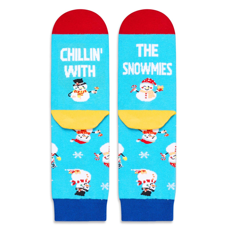 Christmas Gifts Stocking Socks for Girl Boy- Snowman Socks Xmas Stocking Stuffers for Kids 4-6 Years