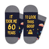 60th Birthday Gifts Ideas - Socks for 60 Year Olds, 60th Birthday Gifts for Him Her, Best Gifts for 60 Year Old Man Woman In Black