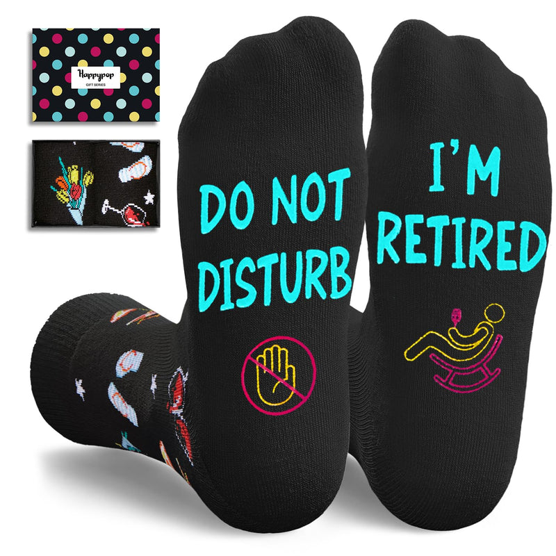 HAPPYPOP Retirement Gifts Ideas Socks - Retirement Socks, 2025 Retirement Gifts for Women Men Retired Gifts, Retirement Gift for Woman Man